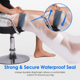 COMFYTHERA Large Waterproof Leg Cast Cover for Shower Foot Wound Protector Bath Adult Watertight Cast Bag Showering for Surgery Leg, Ankle, Burns Reusable Keeps Wounds Dry (C-Long Leg)