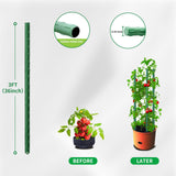 25 Pack Garden Stakes 4FT (48 Inch), Heavy Duty Steel Tomato Stakes with Plastic Coating, Plant Support Stakes for Outdoor Climbing Plants, Vegetables, Beans, Potted Plants & Garden Use