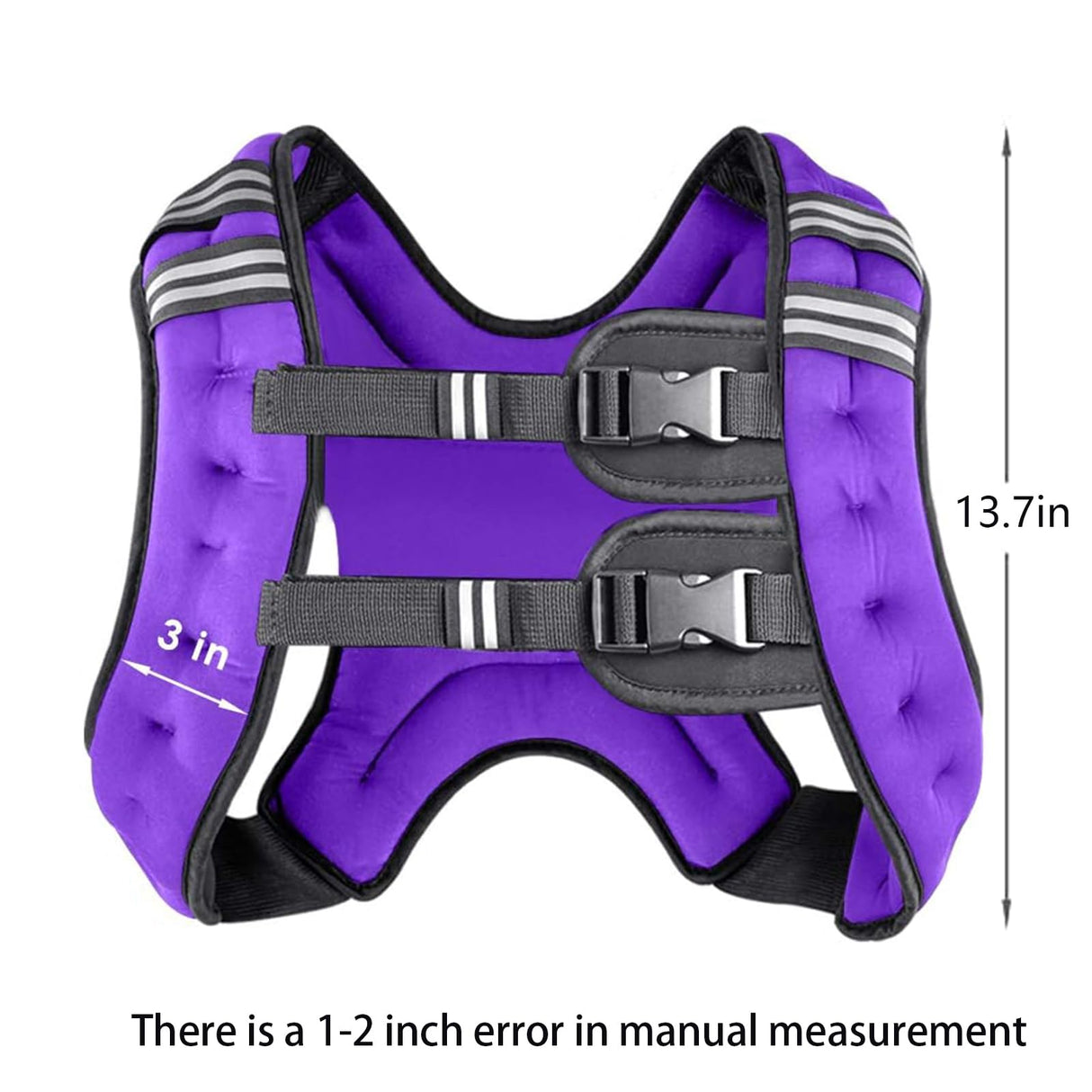 Prodigen Weighted Vest for Women and Men 8 Lbs with Reflective Stripe and Double Adjustable Buckle Straps Weight Vests for Strength Training, Jogging, Cardio, Weight Loss, Muscle Building, Purple