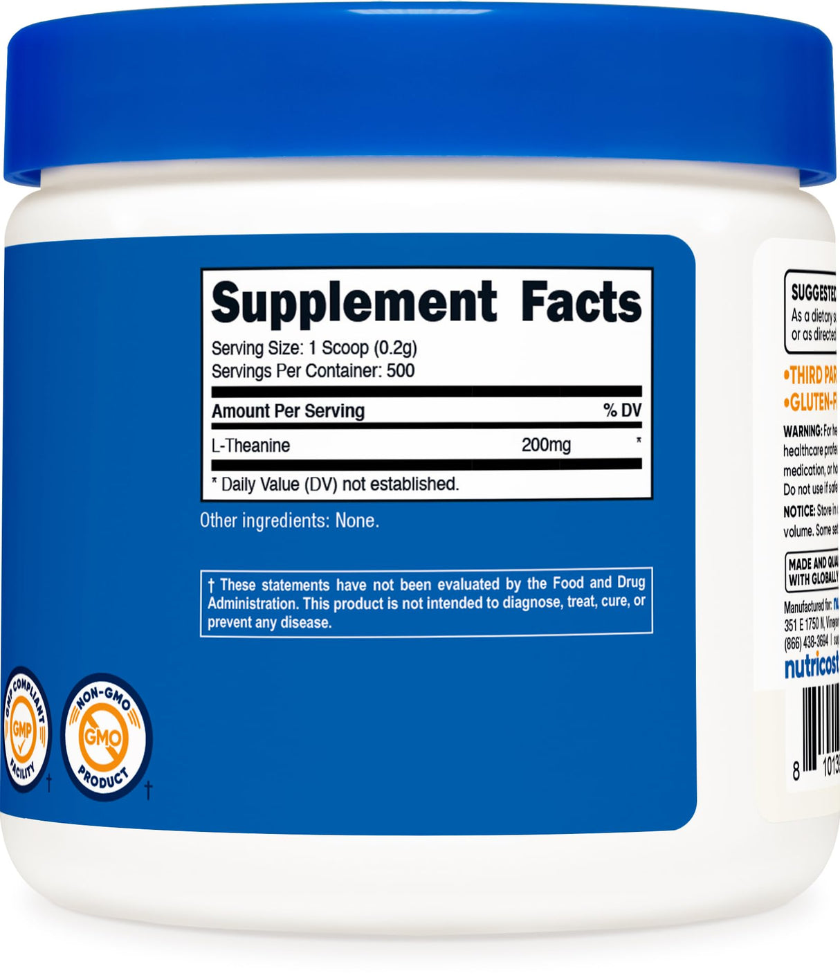 Nutricost L-Theanine Powder 100 Grams - Gluten Free & Non-GMO