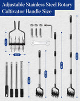 Joyhalo Rotary Cultivator Garden Tool Manual Hand Tiller
