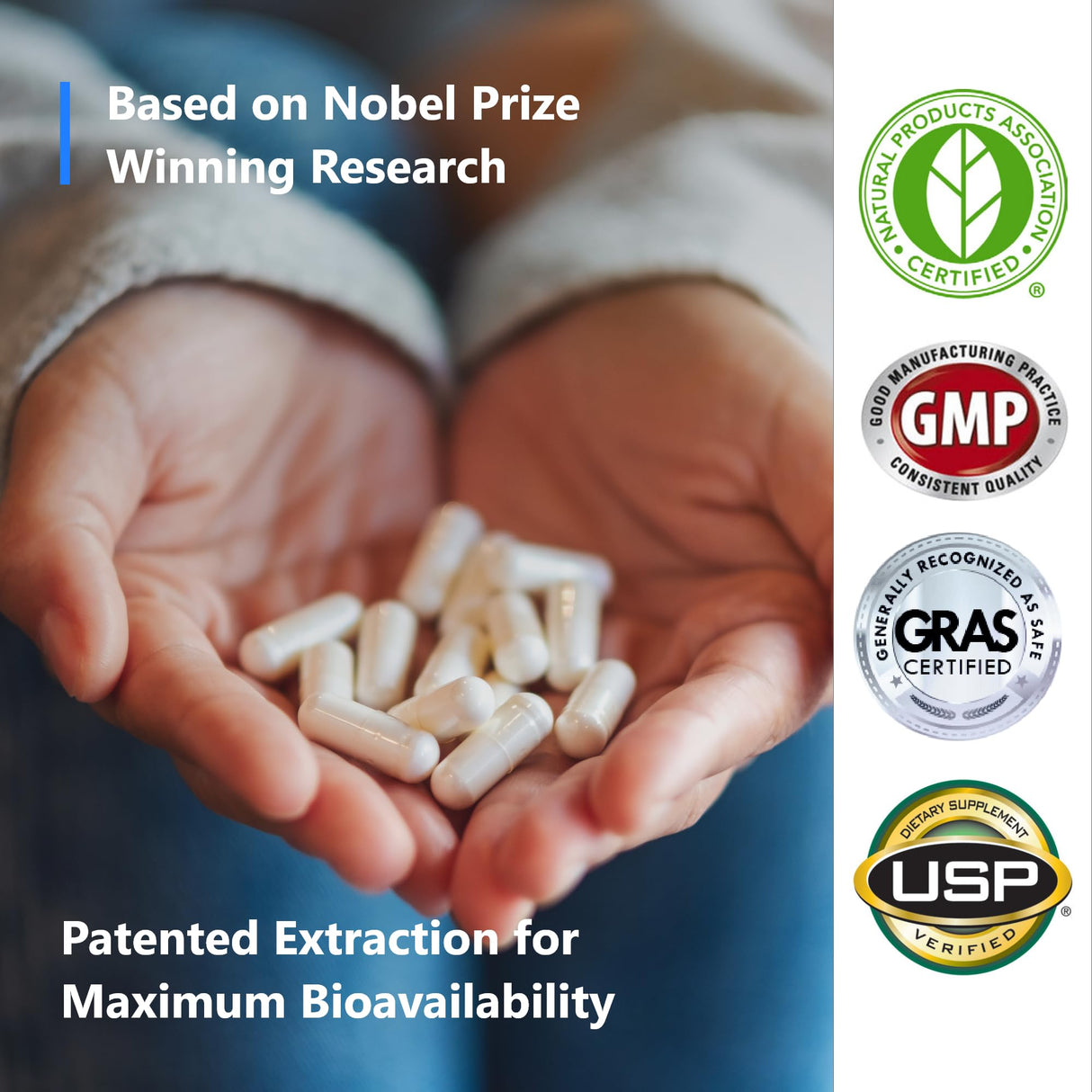 T.A. Sciences TA-65 Telomere Activation Supplement - DNA Repair, Stem Cell Support, Cell Rejuvenation, Telomerase Length, 2.5 Times Potency, 90 Capsules