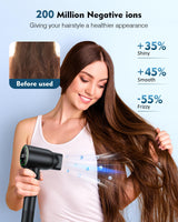 Hair Dryer,160000 RPM High Speed Blow Dryer with 200 Million Negative Ionic, Low Noise Thermo-Control Professional Hair Dryer with Diffuser and Nozzle,Portable Hair Blow Dryer for Home Travel