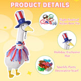 ZhouBoat 8 Set Holiday Goose Outfit 23"/17" Cement Goose Clothes Costume for Porch Garden Yard Decor July 4th Halloween Thanksgiving Christmas Winter Easter Valentine Carnival Patio Yard Lawn