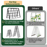 A-Frame Cucumber Trellis for Raised Bed, 50"x 16" Adjustable Heavy Duty Metal Garden Trellis for Climbing Plants Outdoor, Plant Support for Tomatoes Pea Bean Grape Vining Vegetables (2 Pack)