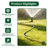 Zapdos 6PCS 10 Inch Heavy Duty Outdoor Yard Garden Hose Guides, Dark Green Metal Stakes with Rotatable Spin Top, Durable Hose Spikes Keep Water Hose Away from Flower Beds & Lawn Plants
