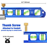 WORKPRO Magnetic Torpedo Level, Conduit Bending Level, Bubble Vials for 0°/90°/30°/45° Measurements, Aluminum Alloy Construction, 6.3-inch, Cobalt Blue
