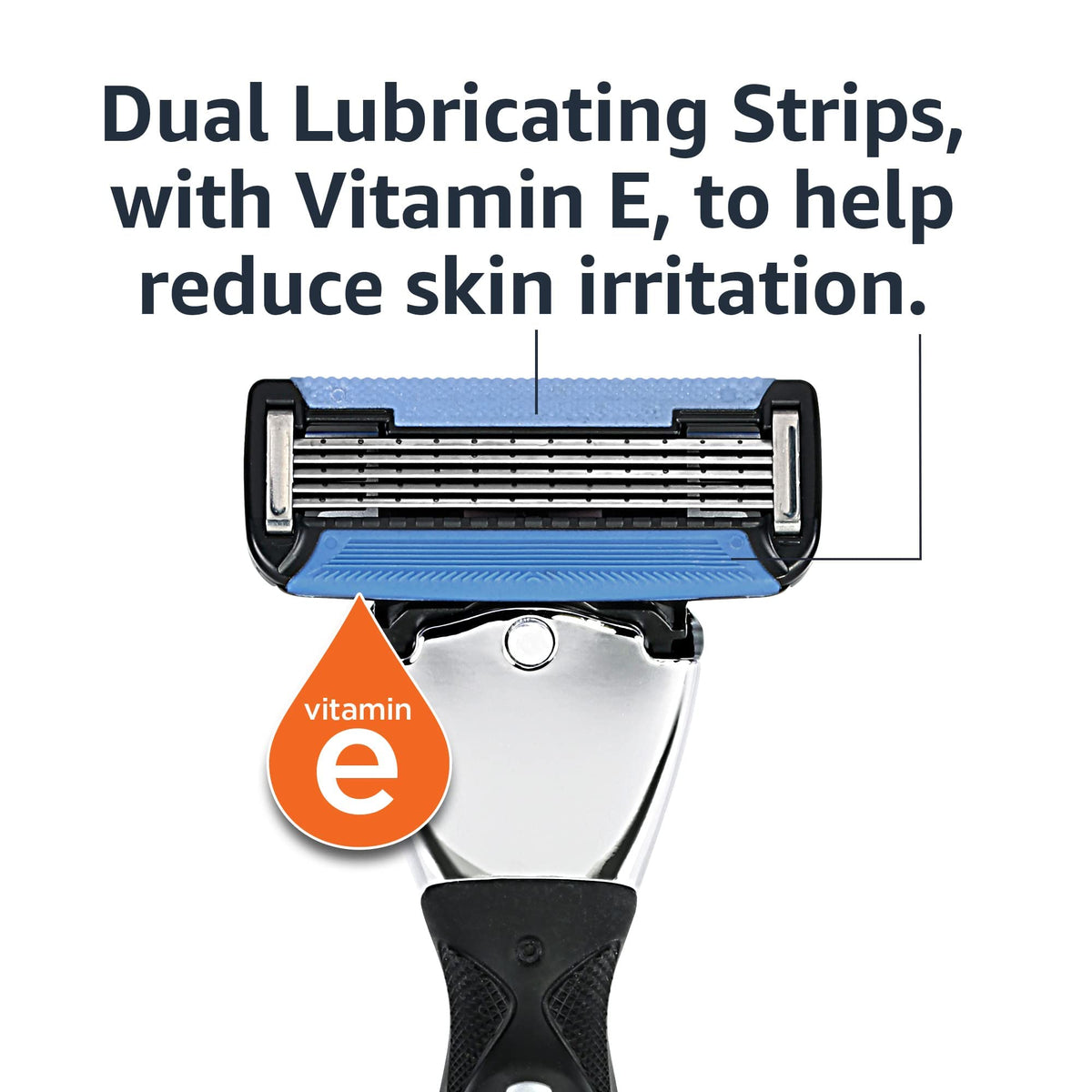 Amazon Essentials 5-Blade Razor Refills for Men with Dual Lubrication and Precision Beard Trimmer, 12 Cartridges (Fits Amazon Essentials Razor Handles only) (Previously Amazon Basics)