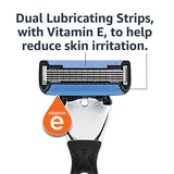 Amazon Essentials 5-Blade Razor Refills for Men with Dual Lubrication and Precision Beard Trimmer, 12 Cartridges (Fits Amazon Essentials Razor Handles only) (Previously Amazon Basics)