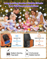 Fog Machine, 400W Fog Bubble Machine with Wireless Remote Control, 3 in 1 Smoke Bubble Machine, Bubble Fog Combo for Indoor Outdoor Events Party Wedding Birthday Halloween Christmas