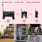 DUHKOI Collapsible Wagon Cart with Wheels Foldable,11 Lbs Lightweight Portable Folding Utility Wagon,90 L Heavy Duty Grocery Shopping Carts,Versatile for Garden Sports Camping Outdoor Use (Black Gray)