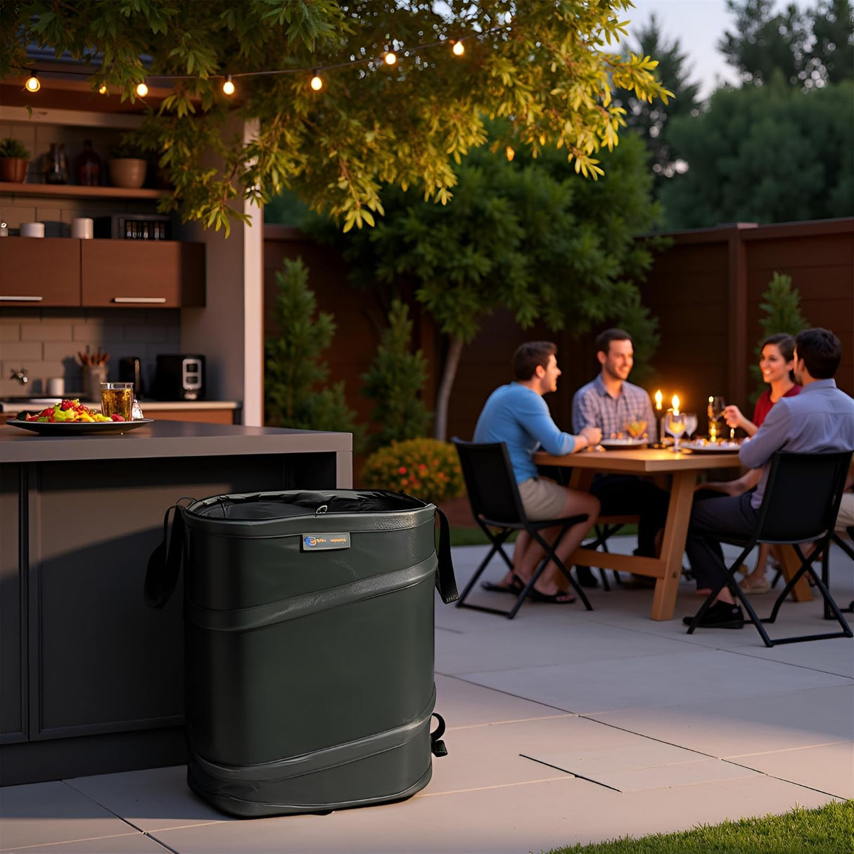 YUDI & GARDEN 19 Gallon Square Collapsible Yard Waste Bin