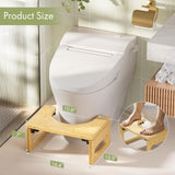 AmazerBath 7 Inches Bamboo Toilet Stool Squat for Adult, Foldable Squatting Potty Stool for Bathroom, Poop Step Stool with Non-Slip Strip, Space-Saving, No Assembly Required, Natural Color