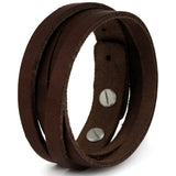 Simaru Genuine Italian Leather Bracelet for Men, Adjustable Double-Wrap Wristband, Vegetable-Tanned Leather, Brass Closure, Handmade in Germany, Gift for Him