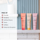 Boka Fluoride Free Toothpaste Nano Hydroxyapatite Toothpaste - Orange Cream, Watermelon Mint, Strawberry Mango Flavor, 4 oz 3Pk US Manufactured