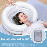 LOKFEHRE Large Portable Inflatable Hair Washing Basin for Bedridden - Wash Hair in Bed with Inflatable Shampoo Bowl.For Elderly,Disabled,Injured,Ideal Inflatable Sink for Locs Detox (Pure white)