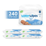 WaterWipes Plastic-Free Original Baby Wipes, 99.9% Water Based Wipes, Unscented & Hypoallergenic for Sensitive Skin, 1080 Count (18 packs)