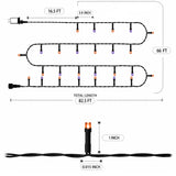 DAZZLE BRIGHT Halloween 300 LED String Lights, 100FT String Lights with 8 Lighting Modes, Halloween Decorations for Party Carnival Supplies, Outdoor Yard Garden Decor (Purple & Orange)