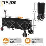 Portal 51.2" Long Wagon Carts Foldable with Brakes,Heavy Duty Utility Cart