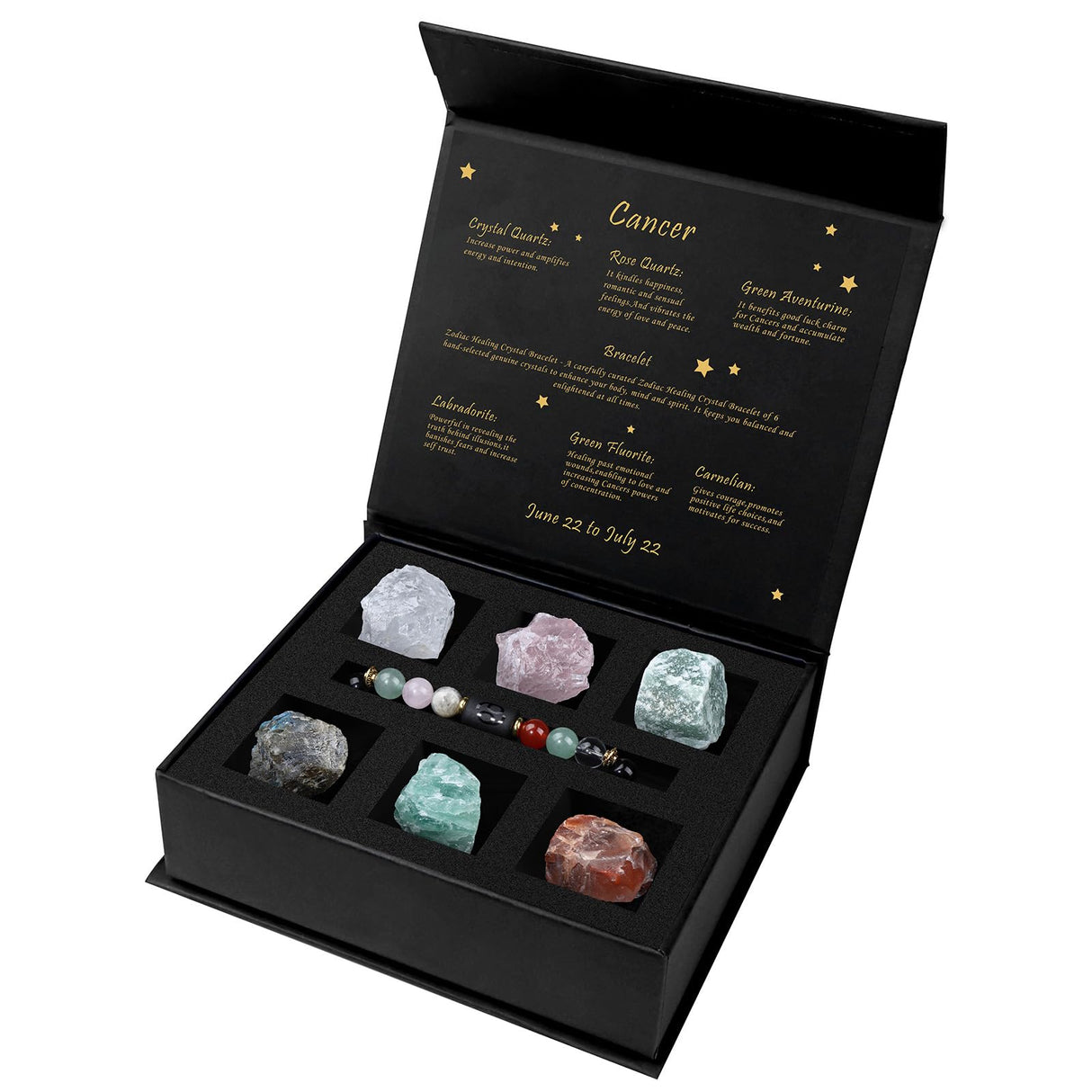 GolbalJew Crystals Gift Set, Zodiac Signs Healing Crystals Birthstones with Horoscope Box Set Astrology Crystal Bracelet Healing Stones Gifts