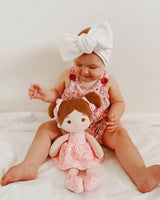 LeyaDoll Soft Baby Doll Toys (12''), My First Baby Rag Doll for 1 Year-Old Girl Birthday Gift, Christmas Plush Toys Gift for Toddler Kids Infants -FloraBelle(Pink)