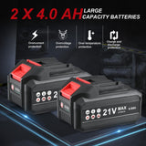AOBEN Cordless Angle Grinder 4-1/2 inch, 21V Battery Grinder Kit, Power Electric Cut Off Tool, Brushless Motor, 2x4.0Ah Battery & Charger, for Metal Cutting, Grinding, Polishing