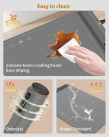 Food Warming Mat - Fast & Full Surface Heating, Silicone Heat Pad with 3 Adjustable Temperature for Buffets Parties, Rollable Electric Warming Tray,Kitchen Heated Plate,Countertop Food Warmer (Gray)