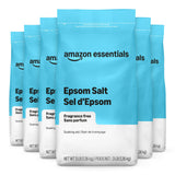 Amazon Essentials Epsom Salt Soak, Magnesium Sulfate USP, 3 Pound, 6-Pack (Previously Amazon Basics)