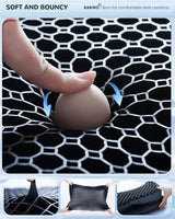 Enlarged 19.7" Gel Seat Cushion, Chair Seat Pads for Wheelchair, Gel Cushion Seat for Pressure Coccyx Sciatica Pain Relief, Egg Cushion for Car Office Chair, Cooling Cushion for Long Sitting[Black]
