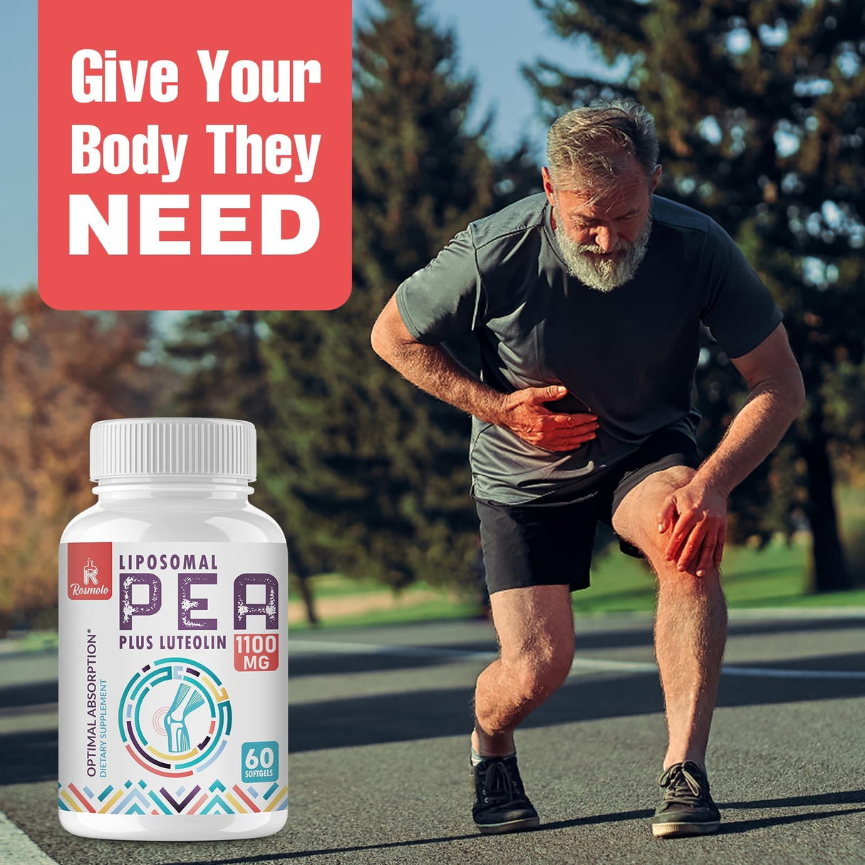 Liposomal Palmitoylethanolamide 1000 mg + Luteolin 100 mg, Micronized Pea 99% Highly Purified - Enhanced Absorption and Bioavailability, 60 Softgels