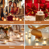 Hypmis Tea Lights Candles Bulk - 200 Pack, 4.5+ Hours Fully Burns Tealight Candles Unscented Smokeless Bright Flame Tealights for Home, Sabbath, Weddings, Christmas & Halloween Decor, White