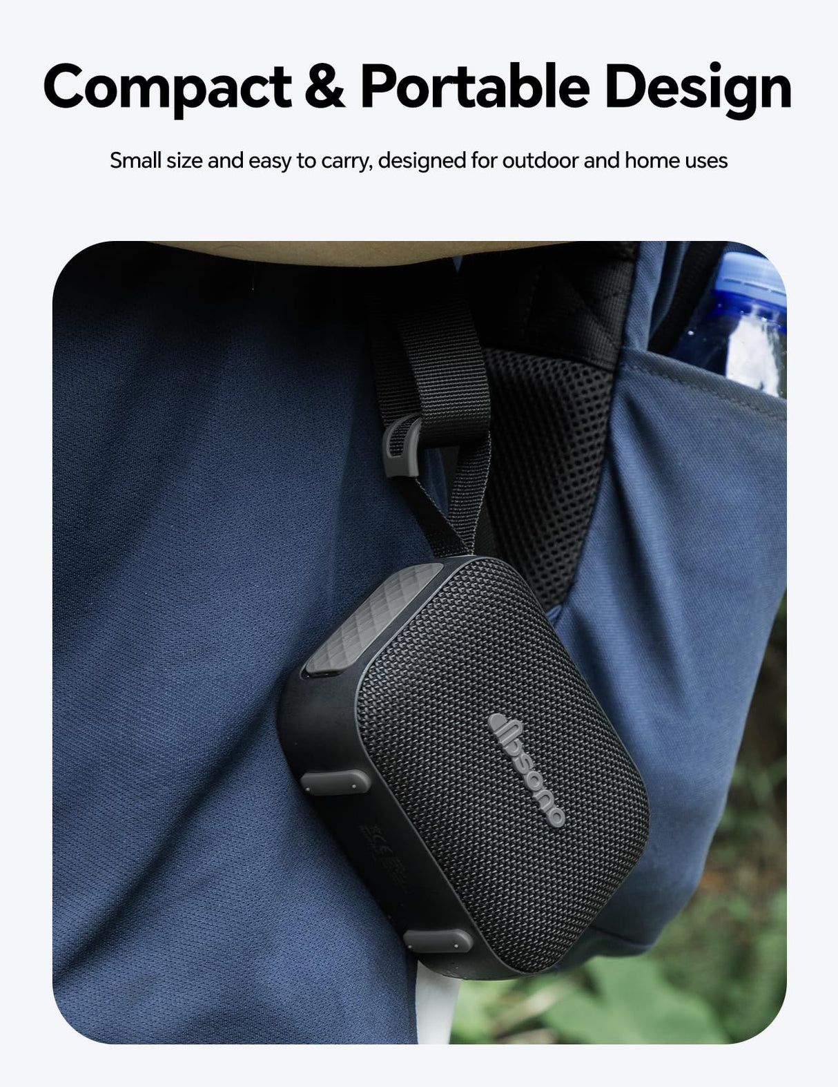 dbsono Stocking Stuffers for Teens Men Women: Christmas White Elephant Gifts for Adults, Portable Bluetooth Speaker Waterproof, IPX5 HD Sound Up to 24H Playtime, Cool Tech for Boys Girls-Black