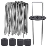 MySit 6 inch Vapor Barrier Stakes 50 Pack with Staples Gasket Caps