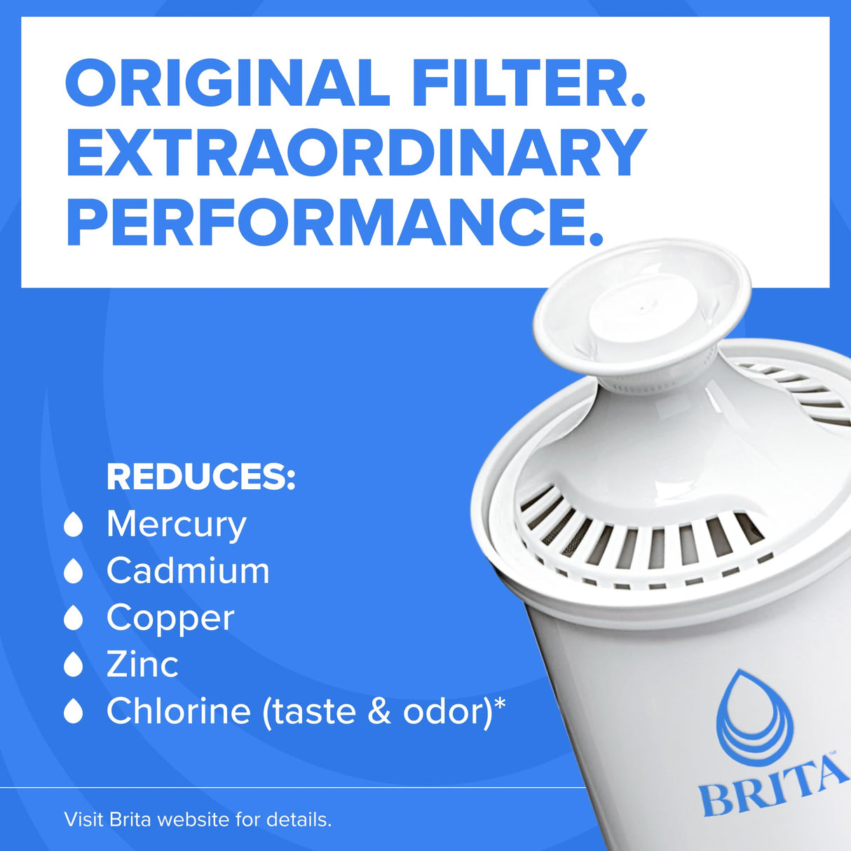 Brita UltraMax Large Water Dispenser with Standard Filter, BPA-Free, Reduces Copper, Cadmium and Mercury Impurities, Lasts 2 Months or 40 Gallons, 27-Cup