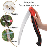 WEIMELTOY 12 Inch Heavy Duty Pruning Saw, Folding Hand Saw with SK5 Curved Blade, Triple-cut Razor Teeth Used for Trees Wood Cutting Camping Gardening Work, Hiking, Landscaping, Tree Trimming