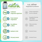 Why Not Natural Magnesium Glycinate 500 mg Capsules Supplement - Vegan, No Filler - Supports Sleep and Relaxation