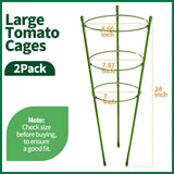Gootaimi Large Tomato Cages, 24 Inch Tomato Cages for Garden, Plant Support Cages for Tomatoes, Potted Indoor Outdoor Plants, Flower Vine Climbing Plant Tomatoes Trellis, 2 Packs