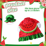 Sanwuta Summer Goose Outfits for 23" Porch Goose Watermenlon Lemon Strawberry Geese Costume Outfit with Hat for Summer Garden(Watermelon)