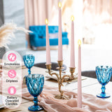 Rossesay 24 Pcs Flameless LED Taper Candles Battery Operated Candles 8.58'', 9.69'', 10.98'', 12.91'', 12.8'' Flameless Candlesticks Flickering for Halloween Christmas Church Wedding(Dusty Pink)