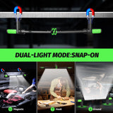 Sylsmart Rechargeable Mechanic Light, 2-in-1 Magnetic Light Bar with Motion Sensor, 2400LM Underhood Work Lights for Mechanics, for Automotive Repair, Inspection, Garage, Emergency