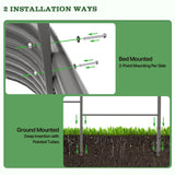 Anleolife 4x6ft Galvanized Garden Arch Trellis, Raised Beds and Vines