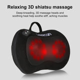 LEERCON Shiatsu Back Massager for Pain Relief Deep Tissue, with Heat Cordless Portable Back and Neck Massager, 3D Kneading Lower Back Electric Massage Pillow for Holiday Gifts for Men Women