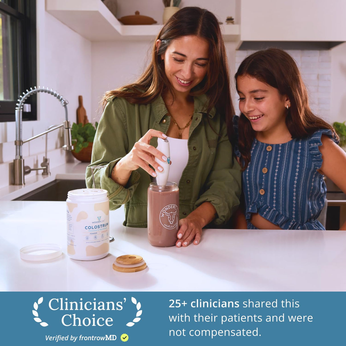 WONDERCOW Colostrum Supplement Powder for Gut Health, Immune Support, Muscle Recovery & Wellness | Natural IgG Pure Whole Bovine Colostrum Superfood, Chocolate, 60 Servings