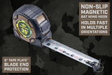 Spec Ops Tools Elite Series Tape Measure for Measuring & Layout, 1 1/4" Double-Sided Blade, Heavy Duty Military-Grade Composite Case, 35 Foot Magnetic + Fractional