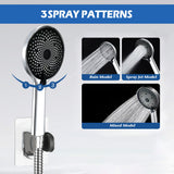 Shower Head,8”Rain Shower Head with Handheld Spray Combo with 11'' Angle Adjustable Extension Arm/Flow Regulator/Shower System,High Pressure Rainfall Shower Head Bathroom,Chrome