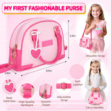 INNOCHEER Little Girls Purse, Kids Toy Purse with Pretend Makeup, Play Purse for Little Girls, Pretend Play Toddler Purse, Birthday Christmas Princess Gifts Toys for Girls 3 4 5 6 7 8 Year Old