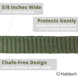 Habitech 250' Tree Tie Strap Staking and Guying Material - Made in USA - 1,800 Lbs Strength, Olive Green