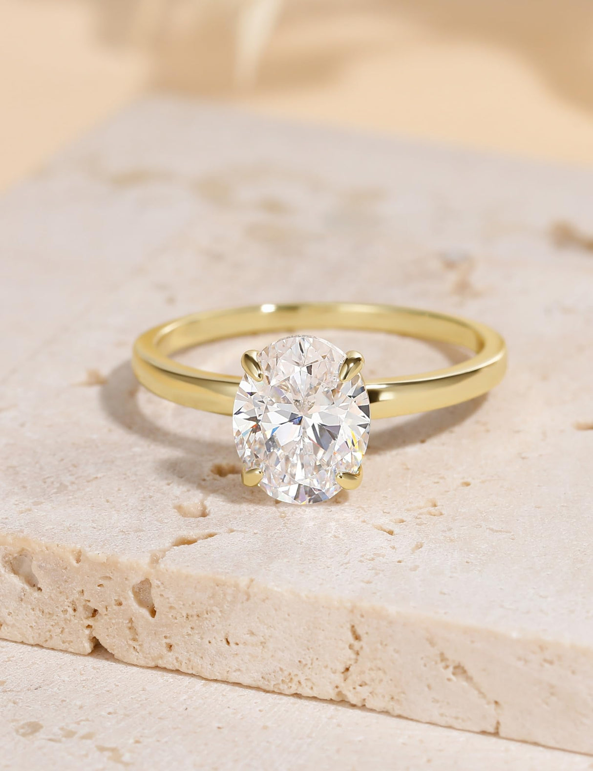 EAMTI Travel Engagement Rings for Women Oval Cut Wedding Bands Size 7