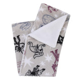 Disney Nightmare Before Christmas Gray, Purple, and White Super Soft Sherpa Baby Blanket