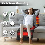 DOPICT Massage Mat, Detachable Neck Massager, Full Body Vibration Heating, Massage Pad with 10 Vibrating Motors and 9 Speed Settings for Home Office Use, Gift for Men Women Parents Christmas,Black